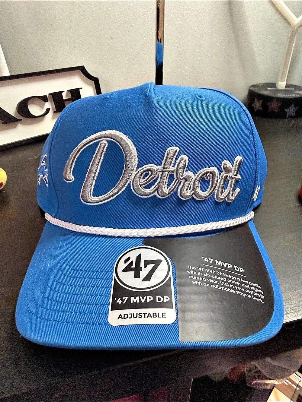 47 Detroit Lions '47 MVP DP Adjustable Hat Blue & White Adjustable Hat